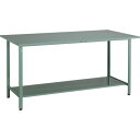 TRUSCO 軽荷重立作業台(300kg)HAE型 HSAE-1800LT2 1800X750XH900 下棚2枚付 グリーン色