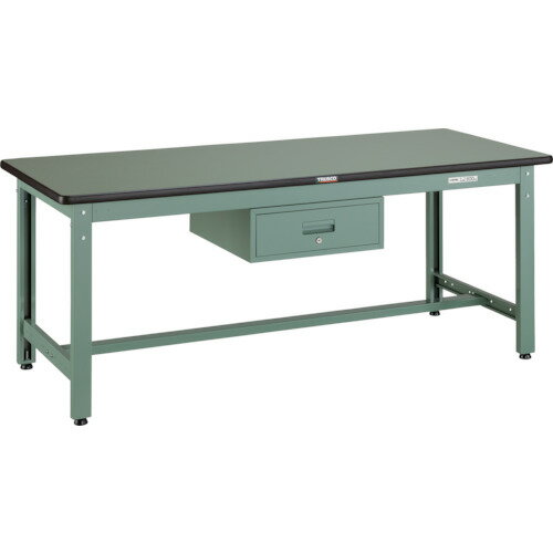 TRUSCO 中荷重作業台(800kg)GW型 GWR-1875F1 1800X750XH740 1段引出付 グリーン色 1台