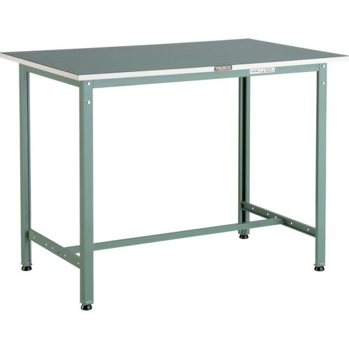 TRUSCO 軽荷重立作業台(300kg)HAE型 HAE-0960E2 900X600XH902 ビニールマット張り グリーン色 1台