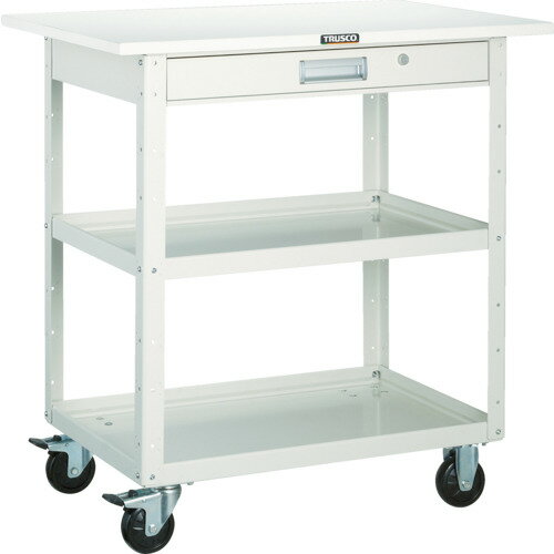 TRUSCO ツールワゴン EGW-972TV-W イーグルワゴン 750X500 引出 天板付 ホワイト