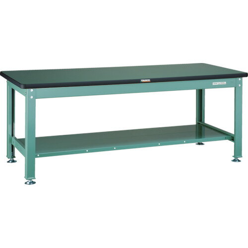 TRUSCO 中荷重作業台(2000kg)DW型 RDW-1200LT 1200X750XH740 全面下棚付 グリーン色