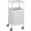 TRUSCO ミニキャビネットワゴン400X440X880LVR−421付 MCW-421W ホワイト