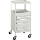 TRUSCO ミニキャビネットワゴン400X440X880LVR−422付 MCW-422W ホワイト