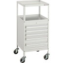 TRUSCO ミニキャビネットワゴン400X440X880LVR−423付 MCW-423W ホワイト(4)