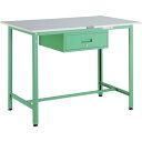TRUSCO 軽荷重立作業台(300kg)HAE型 HRAE-0960F1 YG 900X600XH900 1段引出付 ヤンググリーン色