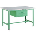 TRUSCO 軽荷重作業台(300kg)AE型 RAE-0960F2 YG 900X600XH740 2段引出付 ヤンググリーン色