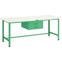 TRUSCO 軽荷重作業台(300kg)AE型 RAE-1809F2 YG 1800X900XH740 2段引出付 ヤンググリーン色