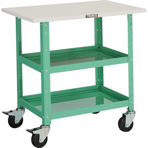 TRUSCO ツールワゴン BDW-762T-YG バーディワゴン 600X400 天板付 ヤンググリーン