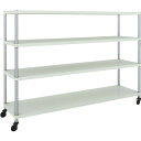 TRUSCO スチールラック PER-4644-U125-W フェニックスラック 1800X450 4段 U車輪付 W色 抗菌粉体塗装
