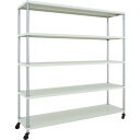 TRUSCO スチールラック PER-6645-U125-W フェニックスラック 1800X450 5段 U車輪付 W色 抗菌粉体塗装