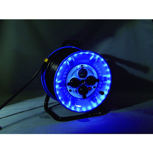 NICHIDO 電工ドラム NPWL-EB33-B 防雨型LEDラインドラム 青 漏電保護専用 30m
