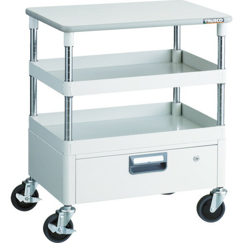 TRUSCO ツールワゴン PEW-762VT-W フェニックスワゴン 省音 600X400 1段引出 天板付 ホワイト