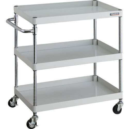 TRUSCO ツールワゴン PEW-973-G75-W フェニックスワゴン 750X500 3段 Φ75ゴム車輪 ホワイト