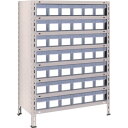 TRUSCO スチールラック 43X-808C7 軽量棚 875X450X1200 樹脂引出透明 小X42 ネオグレー