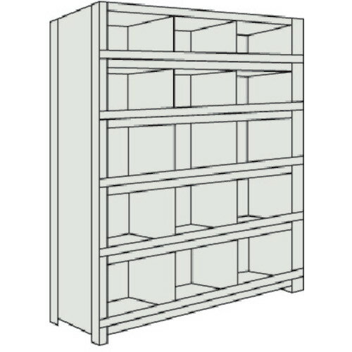 TRUSCO スチールラック 53V-56 軽量棚 縦仕切前当付 875X300X1500 3列5段 ネオグレー