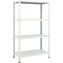 TRUSCO スチールラック L53X-14 軽量棚 中棚ボルトレス型 875X450X1500 4段 ネオグレー