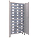 TRUSCO スチールラック 63V-T812D11 軽量棚扉付 875X300X1800樹脂引出透明大X33 ネオグレー