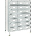 TRUSCO スチールラック 43X-808B7 軽量棚 875X450X1200 スチール引出 大X21 ネオグレー