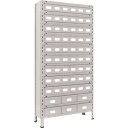 TRUSCO スチールラック 63V-812A9B2 軽量棚875X300X1800スチール引出小X54大X6 ネオグレー