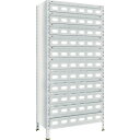 TRUSCO スチールラック 63X-812A11 軽量棚引出付 875X450X1800 スチール引出小66 ネオグレー