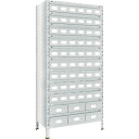 TRUSCO スチールラック 63X-812A9B2 軽量棚引出付 875X450X1800 スチール引出小54大6 ネオグレー