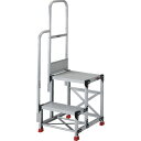 TRUSCO アルミ製作業用踏台 TSF-25256-TK300 2段 高さ0.6m 天板寸法500×400 ステップ奥行250mm 階段片手すり付き