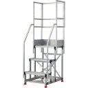 TRUSCO アルミ製作業用踏台 TSF-369-TF300 3段 高さ0.9m 天板寸法600×400 段高300mm フルセット手すり付き