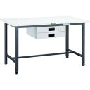 TRUSCO 軽荷重作業台(300kg)AE型 AE-1800UDK2W 1800X750XH740 薄型2段引出付 ホワイト色