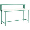 TRUSCO 軽荷重立作業台(300kg)HAE型 HRAE-1800YURB W 1800X750XH1204(全高) 上棚付 ホワイト色