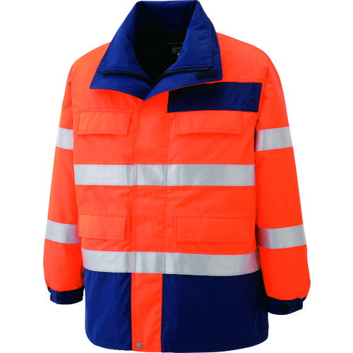 ミドリ安全 高視認性 SE1125-UE-S 防水帯電防止防寒コート オレンジ S