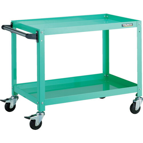TRUSCO ツールワゴン RBW-672H YG ラビットワゴン 700X450 ハンドル付 ゴム車輪 ヤンググリーン