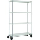 TRUSCO スチールラック PER-6564-U125-B4-W フェニックスラック 1500X600 U車輪4輪S付 W色 抗菌粉体塗装