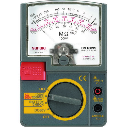 SANWA アナログ絶縁抵抗計 DM1009S 1個