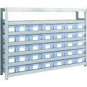 TRUSCO スチール製軽中量ボルトレス棚 M2-4637-C5D30 M2型 樹脂透明引出付 W1760×D300×H1200 小×5・大×30