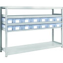 TRUSCO スチール製軽中量ボルトレス棚 M2-4645-C2D12 M2型 樹脂透明引出付 W1760×D450×H1200 小×2・大×12
