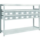 TRUSCO スチール製軽中量ボルトレス棚 M2-4645-E2F12 M2型 樹脂ネオグレー引出付 W1760×D450×H1200 小×2・大×12