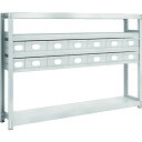 TRUSCO スチール製軽中量ボルトレス棚 M2-4635-A2B12 M2型 スチール引出付 W1760×D300×H1200 小×2・大×12