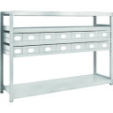 TRUSCO スチール製軽中量ボルトレス棚 M2-4645-A2B12 M2型 スチール引出付 W1760×D450×H1200 小×2・大×12
