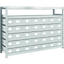 TRUSCO スチール製軽中量ボルトレス棚 M2-4647-A5B30 M2型 スチール引出付 W1760×D450×H1200 小×5・大×30