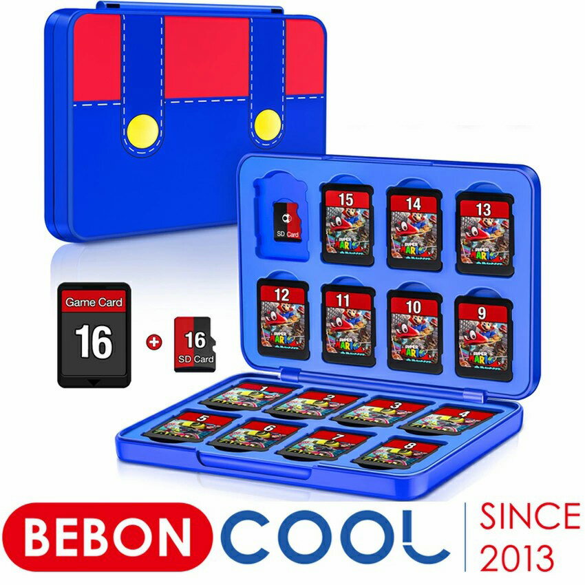 BEBONCOOL ニンテンドー スイッチ ソフト ケース 16枚収納可 nintendo switch カードケース ゲームソフト ケース Switch ソフトケース +microSDカード マイクロSD16枚 合計32枚 大容量 収納 持ち運び 携帯 子供に最適のサムネイル