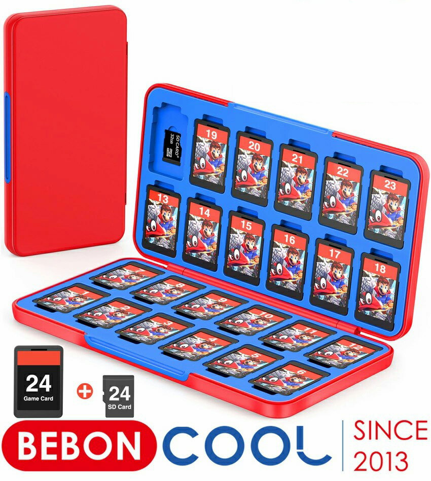 BEBONCOOL nintendo switch カードケース スイッチ ソフト ケース 48枚 収納 microSD 24枚 コンパクトサイズ 防水 防塵 耐久性 持ち運び ゲームカード ゲーム カード ソフトケース シリコン 便…