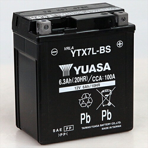 台湾YUASA 台湾ユアサバイク用バッテリー【電解液注入 充電済】YTX7L-BS主な互換品番：FTX7L-BS DTX7L-BS NBC7L-BS RBTX7L-N