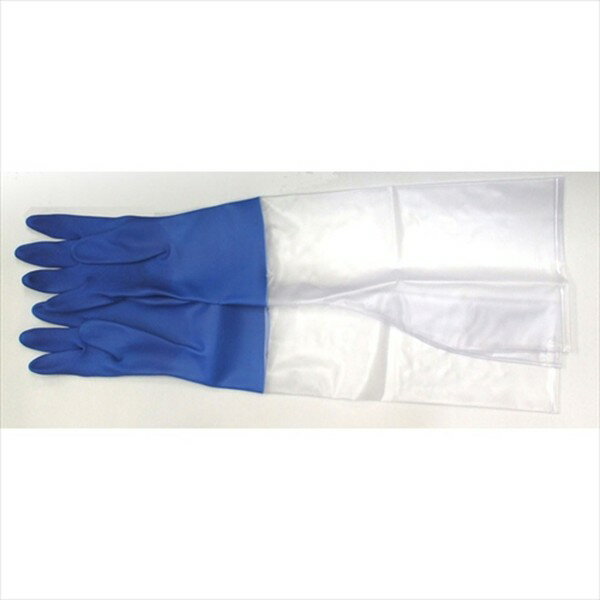 CRETOM クレトムDA-32ビニール手袋 サーモ発泡腕カバー付 Lサイズ ブルー