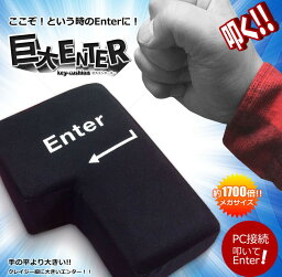 ビッグエンターキー 巨大 エンターキー BIG Enter パソコン PC BIG USB 約1700倍おもしろい！　おもしろグッズ クッション 景品 贈り物 TEC-KYOENTERD（メール便発送・代引不可）