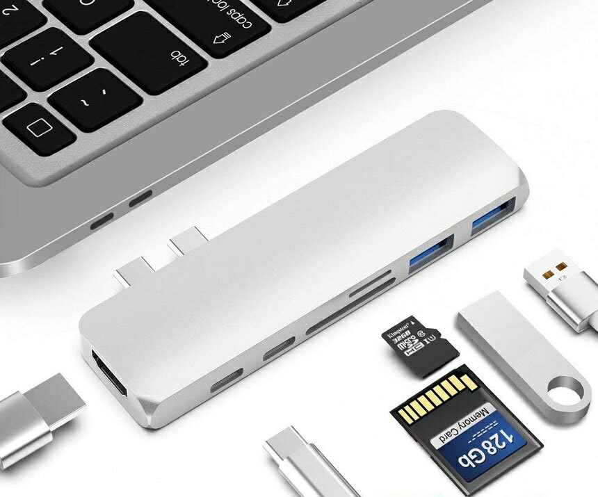 MACp@7in1nu USB C nu Type-c Hub MacBook Pro 2016/2017Ή 3|[g 4K HDMI|[g@tecc-7in1mac [[֔Es]