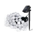 30灯 ソーラー LED ボール 玉 照明 防水 イルミネーション ライト 6m バブル型 シャンパンゴールド 電飾 tecc-ledball ライトアップ[メ...