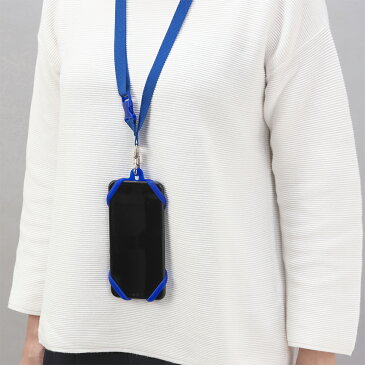 首掛け スマホケース フリーサイズ スマホホルダー+ストラップ 6.5インチ対応 ミヨシ MCO SAC-SB04/PK ピンク【メール便発送・代引不可】