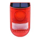 人感センサー 防犯アラーム LED付 ソーラー充電 LED警告灯 赤色灯 警報機 110db ブザー音 警告アラーム IP65防水 tecc-keiararm