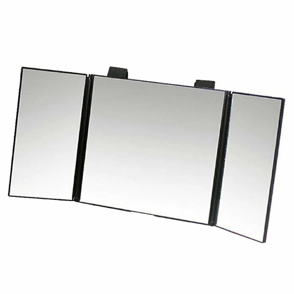 三面鏡 車用 サンバイザー 設置型 化粧 かがみ 簡単取付 カーミラー 車で メイク 身だしなみ tecc-car3..