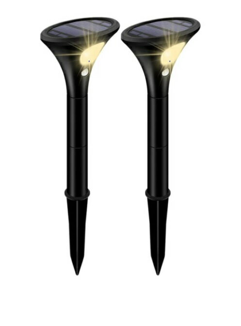 樂天商城 - 電気代0円 モーションセンサー付 LED ソーラーライト 2台セット IP65防水 庭 屋外 自動点灯 消灯 取付簡単 ガーデニング 太陽光 el-gdlight2s